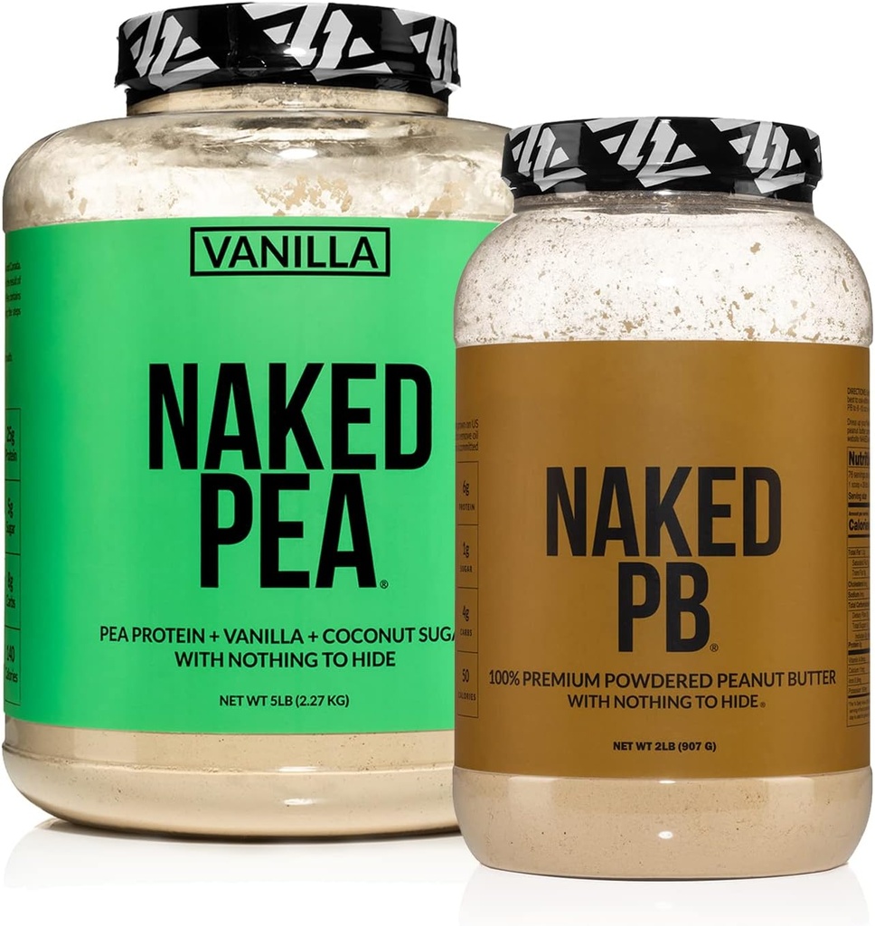 NAKED Dairy Free Protein Bundle: 5LB Vanilla Pea a 2LB PB