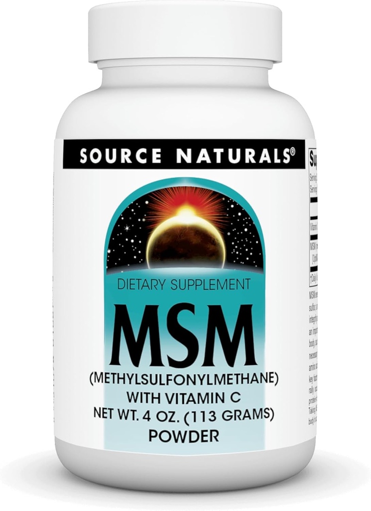 Zdroj Naturals MSM (methylsulfonylmethan) s vitamínem C - prášek, 4 Ounce