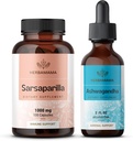 HERBAMAMA Sarsaparilla and Ashwagandha Kit - Bundle of 1000 mg Sarsaparilla Root Capsules & Ashwagandha Root Tincture 2 fl oz - Vegan, Non- GMO, Sugar & Alcohol- Free - 2 Pack