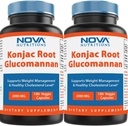 Nova Nutritions 2 Pack Konjac Root Glucomannan Kapsle 2000 mg / Serving Veggie Caps 180 Počet (Celkem 360 Kapsle)