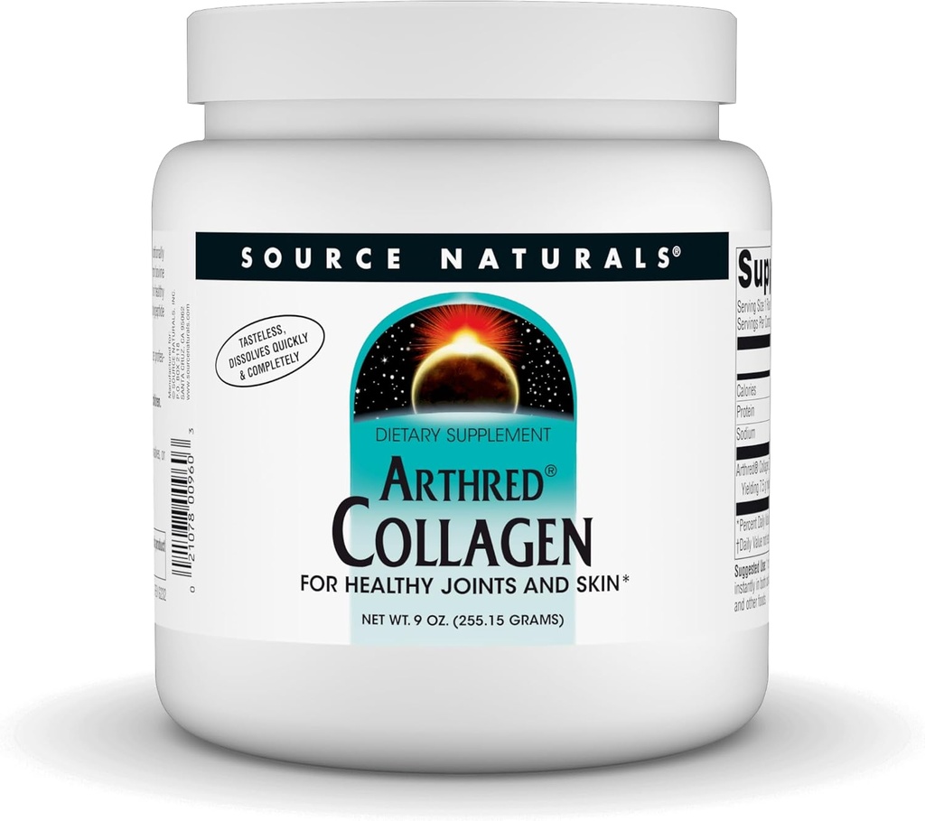 Zdroj Naturals Arthred Collagen Protein Powder - Neochucené rychlé rozpuštění hydrolyzované peptidy - Anti Aging Support for Bone, Joint & Skin Health - 9 oz (30 Služeb)