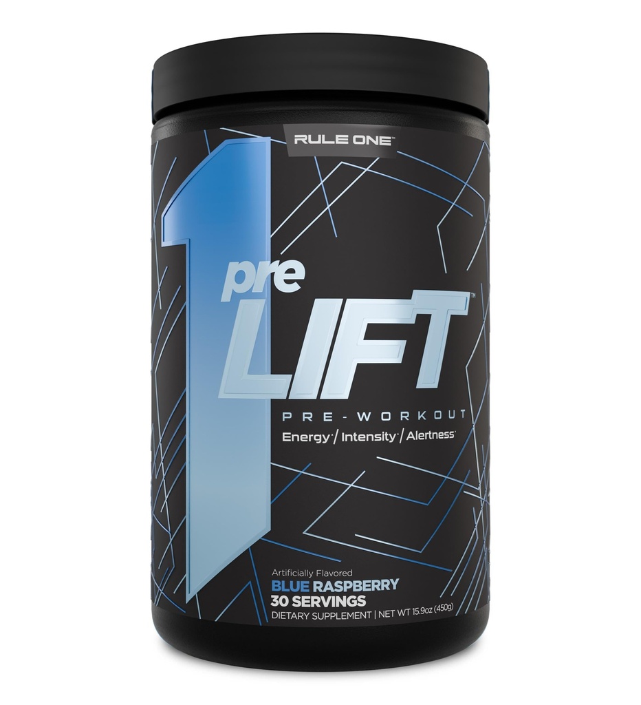 Pravidlo 1 preLIFT předcvičení, 6g Citrulline, 3.2g Beta Alanin, 3 zdroje kofeinu + 20 Ostatní pro energii, ostražitost, & Vytrvalost (30 Služeb, modrá Raspberry)