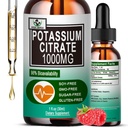 Citrát draselný kapalné kapky, doplněk draslíku 1000mg Tekutá podpora Svalová křeč Relief, Srdce Zdraví a Spánek, Vysoce absorbovatelné pro dospělé ženy & Muži, Vegan, 30 Služební