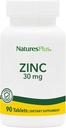 NaturesPlus Zinkové tablety - 30 mg, 90 Vegetariánských tablet - Doplněk k imunitnímu systému pro buněčný růst a opravy - Promotes Health Digestion, Metabolismus & Vision - Gluten- Free - 90 Služeb