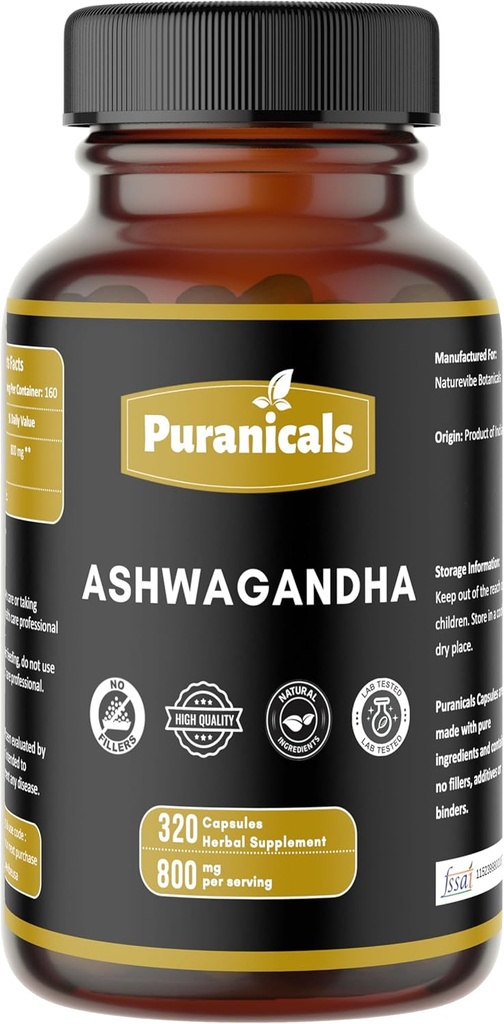 Ashwagandha Premium 320 Kapsle Non GMO a gluten zdarma 124; Bylinný dodatek 124; 800 mg per Serving 124; Vyrobeno se 100% čistý Herb Ashwagandha prášek