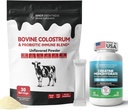 Mlezivo Supplement Prášek pro Gut, Imunitní zdraví & Nutriční Absorpce, 30 Podání + Creatin Monohydrát Kapsle pro budování svalů