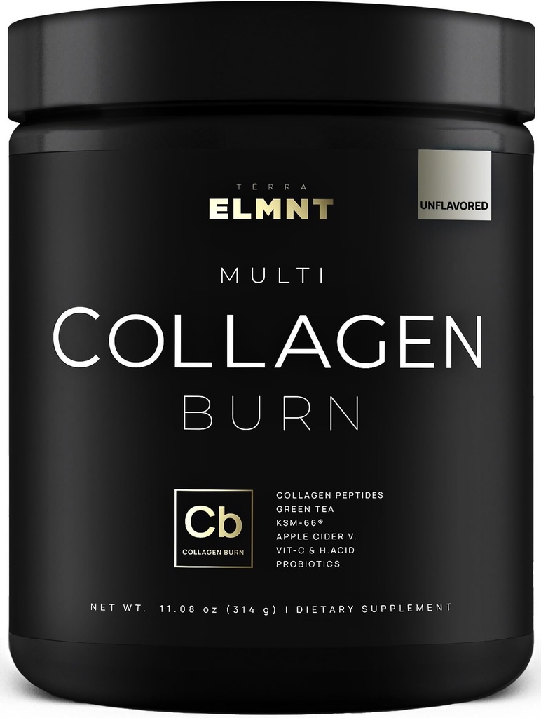 ELMNT Super kolagen Powder for Women Weight Loss + Beauty w. Probiotika, Hyaluronic acid, ACV, KSM-66, Biotin - Premium Multi Collagen Peptides Protein Supplement Colageno for Women (Neochucené)