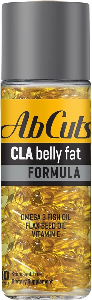 Ab řeže CLA Belly Fat Formule - 80 Easy- to- spolknout Softgels - Omega 3 Fish Oil, Flaxseed Oil a Vitamin E - Pomáhá zvýšit antioxidační dodávky a zdravé složení těla