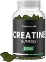 Sugar Free Creatine 5g pro muže a ženy - Žvýkací kreatin Monohydrát Gummie Build Size s L- Theanin & Vitamin B12 5000mg Bodybuilding Builder Svalová síla - Předcvičení růst