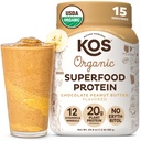 Kos Organic Plant Based Protein Powder, Čokoládové arašídové máslo - Delicious Vegan Protein Powder - Keto Friendly, Gluten Free, Dairy Free & Soy Free - 15 Služeb