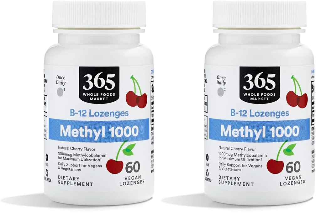 All Foods Market, Methyl B-12 Lozenges 1000mcg, Cherry Flavor, 60 ct (balení po 2 ks)