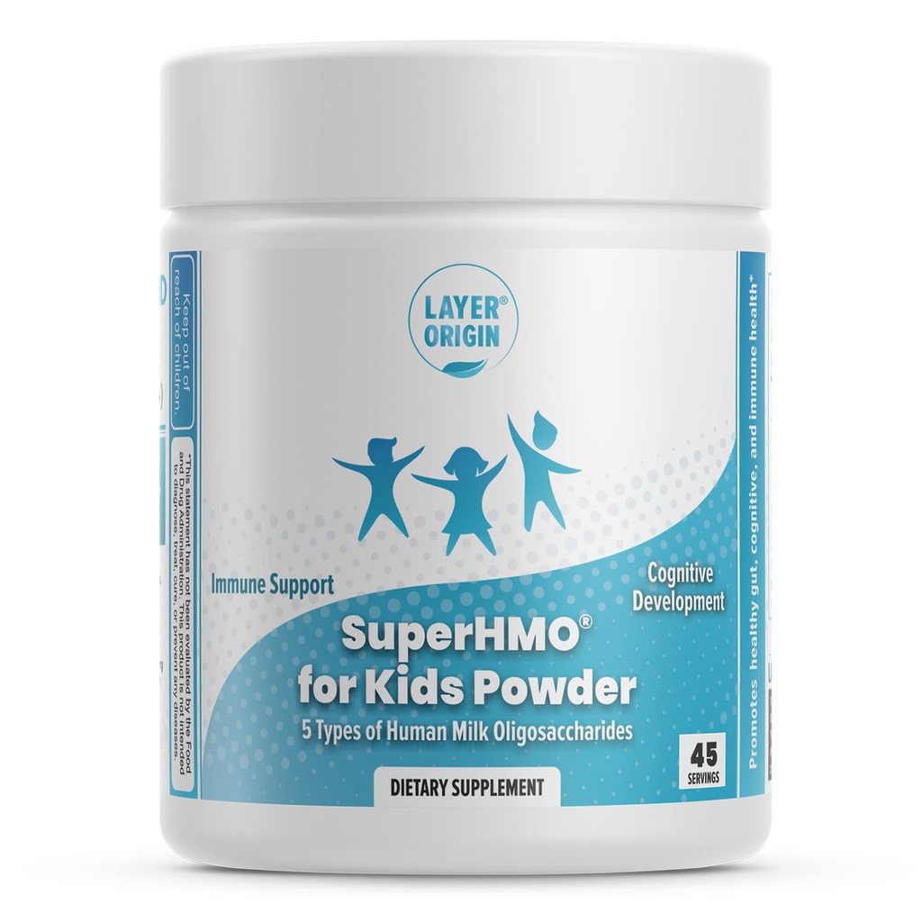 SuperHMO Prebiotický mix pro děti - 5 HMO pro Gut, Digestion, and Cognitive Health, Powder, 45 Servings