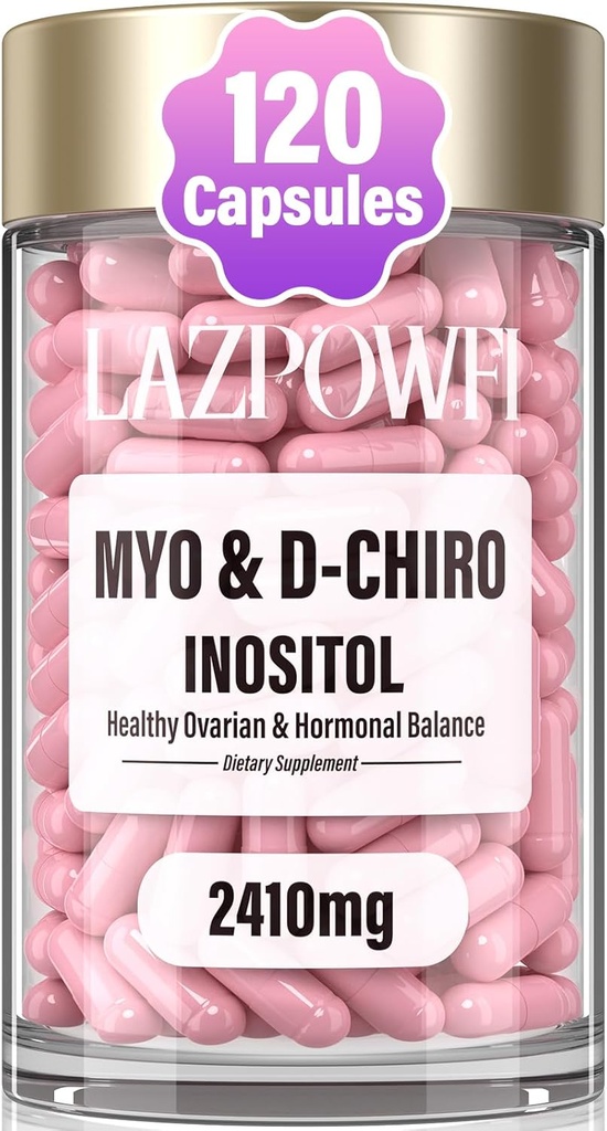 Inositol dodatek - Myo- Inositol a D- Chiro Inositol Plus folát a vitamín D - Zdravá Hormonální rovnováha a zdravá ovariální podpora žen Ideální 40: 1 Ratio- 009