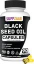 Vegan Black Seed Oil 1000mg. Cold- Pressed Black Cumin Seed Oil pro imunitní, Struktura, Kůže & Digestion Non- GMO, Gluten & Želatina zdarma - 45 Servings, 90 Tekuté plněné kapsle