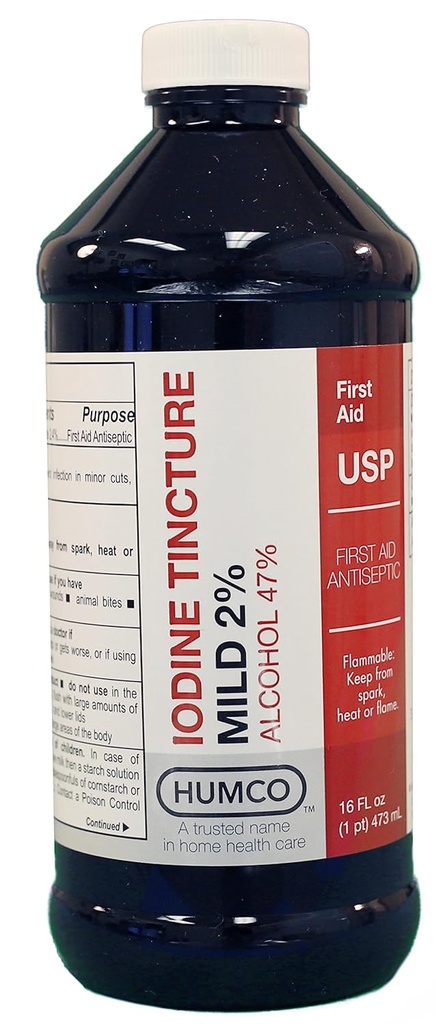 Humco jód Tincture Mild 2%, USP, 16 oz.