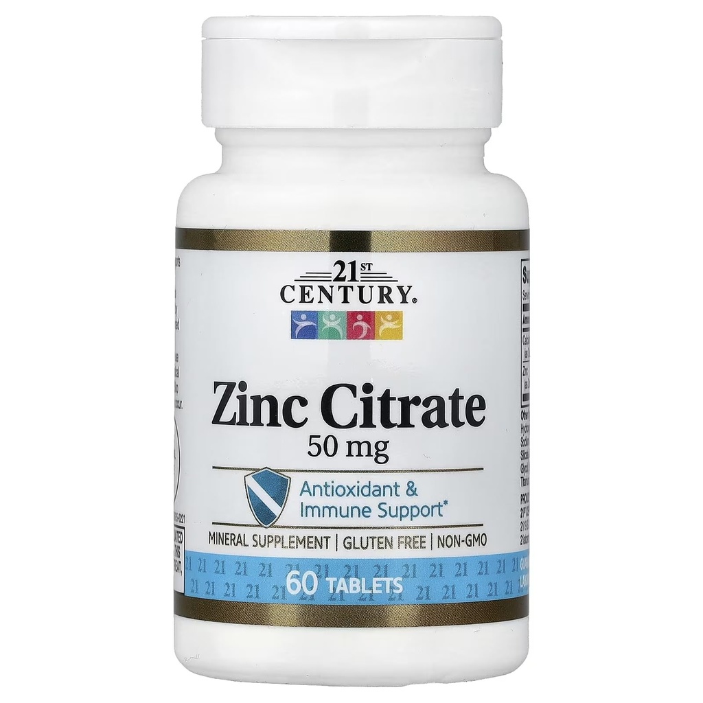 21. Století HealthCare Zinek Citrát Tablety 50mg, 60 Počet