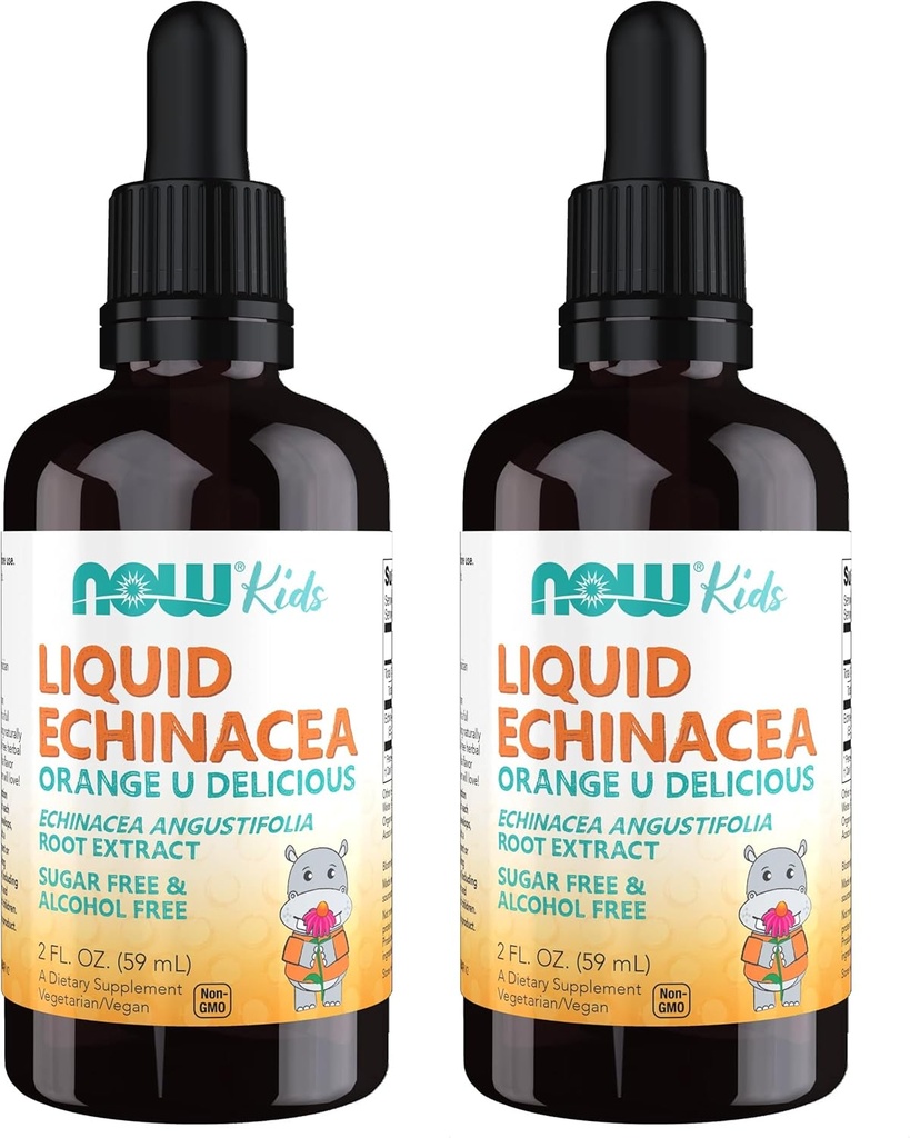 Nyní doplňky, Děti tekutá Echinacea s dropperem, Podpora imunitního systému, Vhodné pro děti, 2 Fl Ounce, Balení květen Vary (Balení po 2)