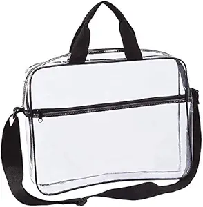 Clear Portfolio Brašna Messenger Bag s rukojeti pracovní dokument Storage Holder Transparentní Cestovní soubor Organizátor s přední zip Pouch & Pen Kapsa na straně