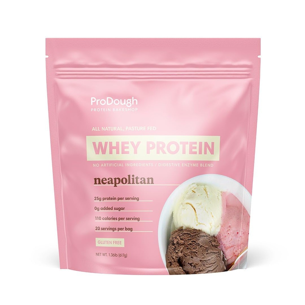 ProDough Gourmet Whey izolát hydrolizovaného proteinu prášek pro Shake Mix- Easy Digest enzyme Blend, 25g protein per Serving, přírodní přísady, gluten zdarma, Keto Friendly (Neapolská)