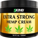 5kind Extra Strong Hemp Cream 10.1 fl oz - Maximální síla - Natural Soothing Relief Joint Cream - Muscle Rub for Lower Back, Joints, Neck, Knees & Shoulders