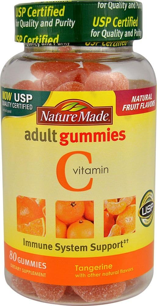 Nature Made Vitamin C Dospělé gumy, Tangerine 80 ea (balení po 4)