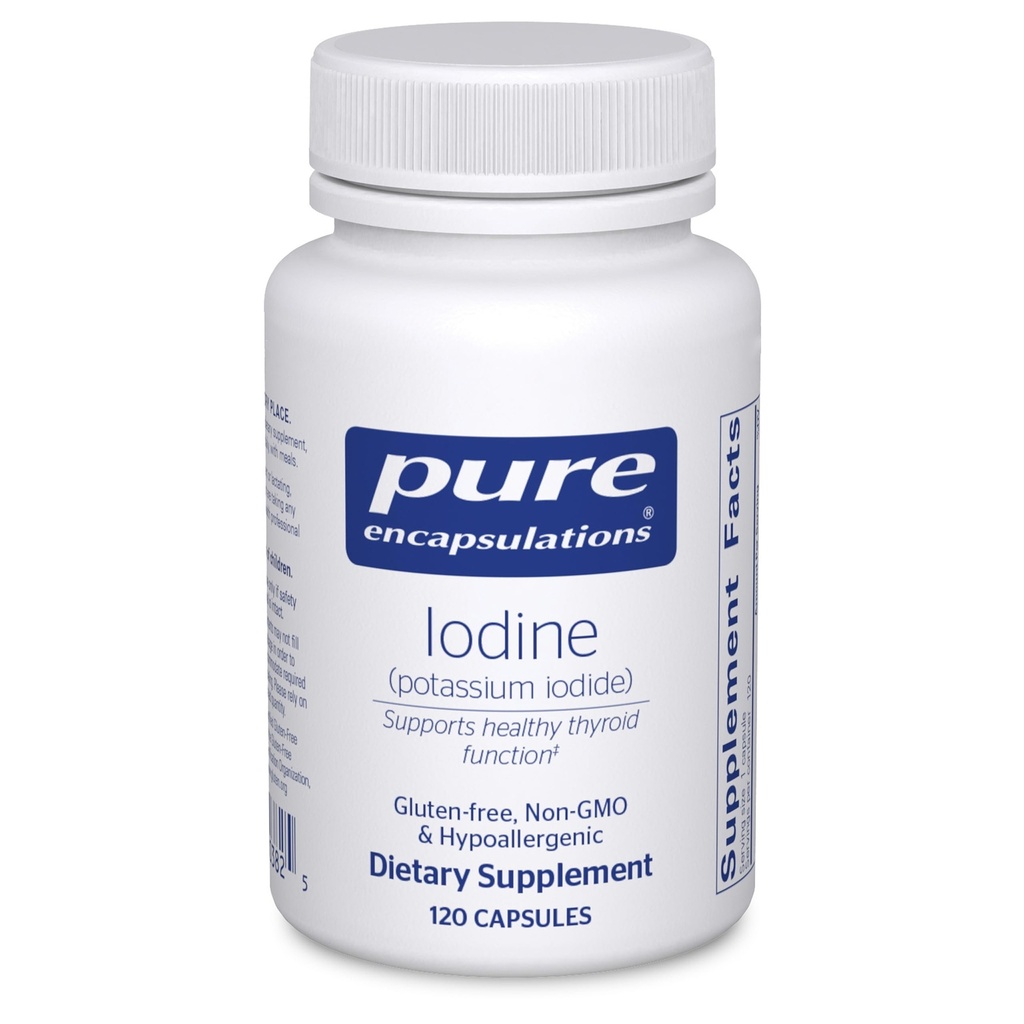 Čisté enkapsulace jód - dodatek k podpoře štítné žlázy & Nápověda udržet zdravý buněčný metabolismus - s Premium kalium iodid - 120 Kapsle