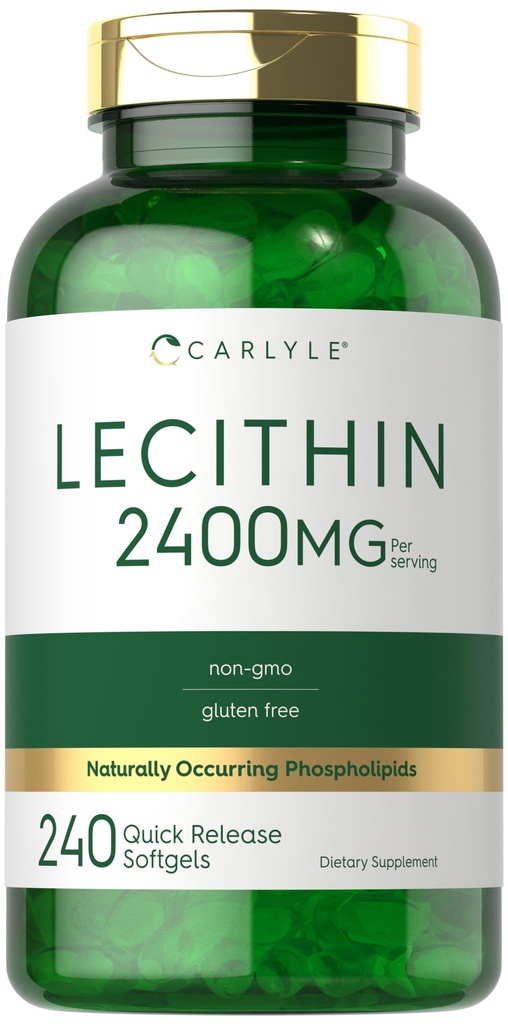Carlyle Lecithin dodatek 124; 2400mg TABLE 124; 240 Softgel Kapsle 124; s Naturally- Occuring Fosfolipid acid124; Non- GMO, gluten zdarma