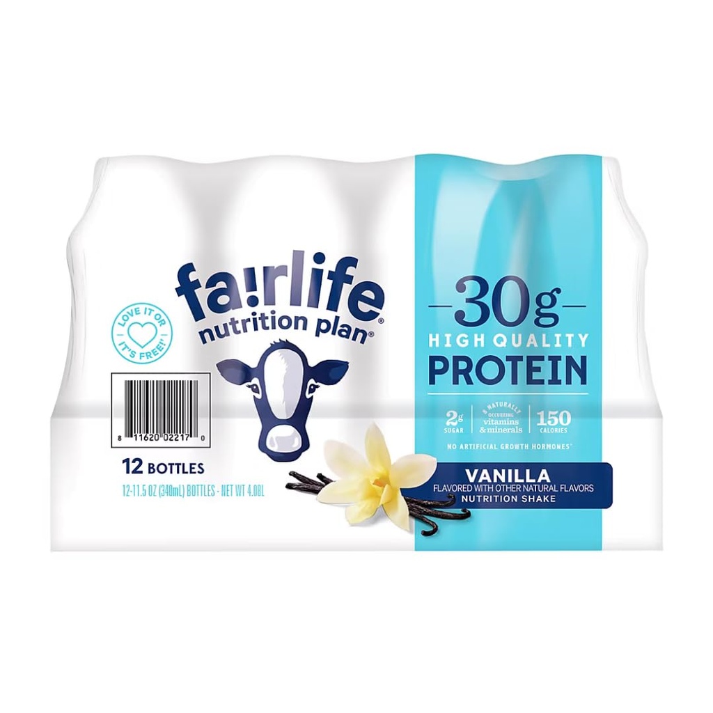 Fair Life Nutrition Plan High Protein Liquid Shake, Vanilla, 11.5 Fl Oz, balení po 12 ks
