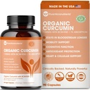 Organický kurkumin s černým pepřem a BCM-95 - pro zánětlivou podporu, Brain & Imunitary Health - 60 Veganských kurkumových kapslí, 1000mg per serve - Bylinné doplňky kurkuminů