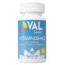 VAL Vitamin D3 + K2 (MK-7) 5000 IU & 90 mcg - Podpora zdraví kostí a srdce - Vysoká potence, Non- GMO, Snadné spolknutí - 90 Vegan Kapsle - D3 K2 dodatek Vyrobeno v USA