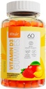 Khair Halal Vitamin D3 Gummies for Bone & Muscle Support - Non- GMO, Gluten & Želatina Free, Vegetarian, Halal- Certified, Natural Mango, Peach & Strawberry Flavors - 60 Gumy