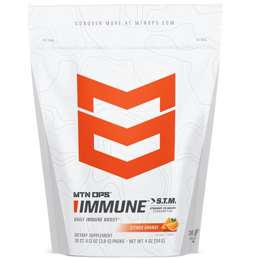MTN OPS Imunitní STM Powder Drink Mix, Vitamin C, Vitamin D, Zinek a antioxidanty pro denní imunitní podporu, Hydratace & Wellness, 30 Servings, Citrus Flavor