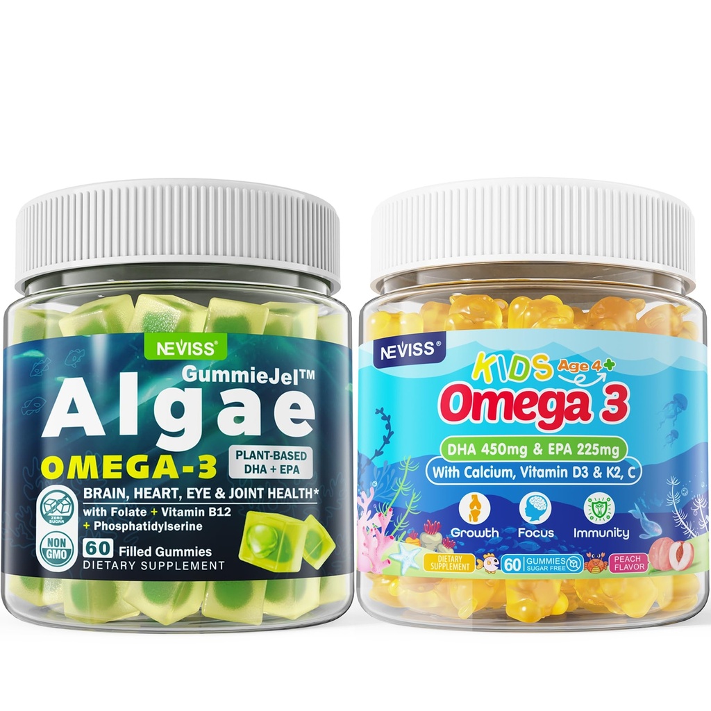 Vegan Omega 3 gumové 1 balení + cukr zdarma Omega 3 gumové pro děti 2 balení