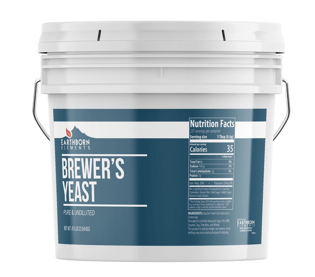 Pozemšťanské živly Brewer 's Yeast 1 Gallon Bucket, čistý a nerozředěný, neaktivní Yeast