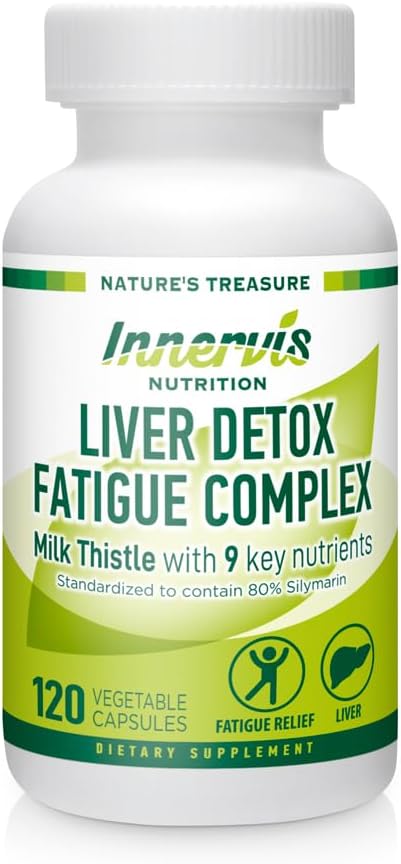 Játra Detox & Energy Support - Milk Thistle + 9 Klíčové složky, Metabolismus & Zdraví jater, 120 Veg Kapsle PHAR124; Innervis Nutrition