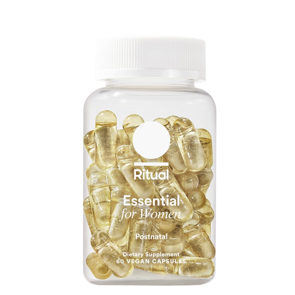 Rituální esence pro ženy Postnatální Multivitamin - Postpartum Vitamin - Omega-3 DHA & Choline pro podporu laktace, Vitamin A, C, D3 & Zink pro podporu imunitních funkcí *, B12, Jod, Biotin, 30 den