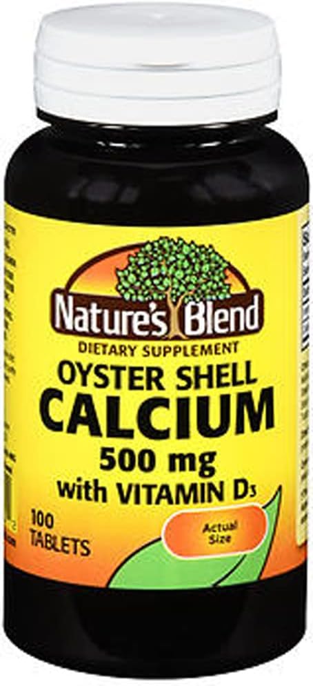 Nature 's Blend Oyster Shell Calcium 500 mg s vitamínem D3, 100 tablet (balení po 3)