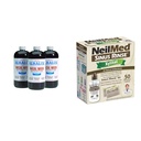Alkalol Nasal Wash 3 Pack, NeilMed Sinus Rinse Kit with Xylitol - Natural Relief from Nasal Congestion, Dissolves Mucus, Antibacterial