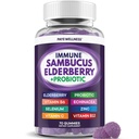 Imunitní podpora bezinky, Denní podpora pro děti a dospělé *, s Sambucus Elderberry, Zinek, Vitamin C, D3, B6, B12, Plus - Dietní dodatek - 70 Počet