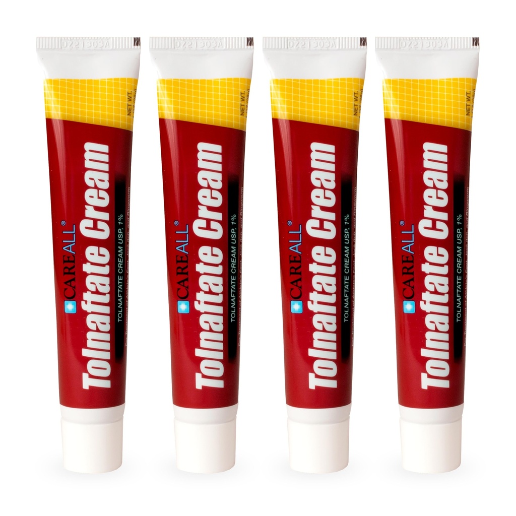 CareAll Tolnaftate Cream USP 1%, 1.0 oz. Tube (4 Pack), Efektivní antimykotická léčba a Itch Relief pro athletovu nohu, Jock Itch, Ringworm, Porovnat s vedoucí značku