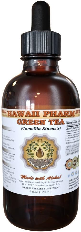 HavaiPharm Green Tea Liquid Extract, Green Tea (Camellia Sinensis) Leaf Powder tinktura dodatek 2 oz