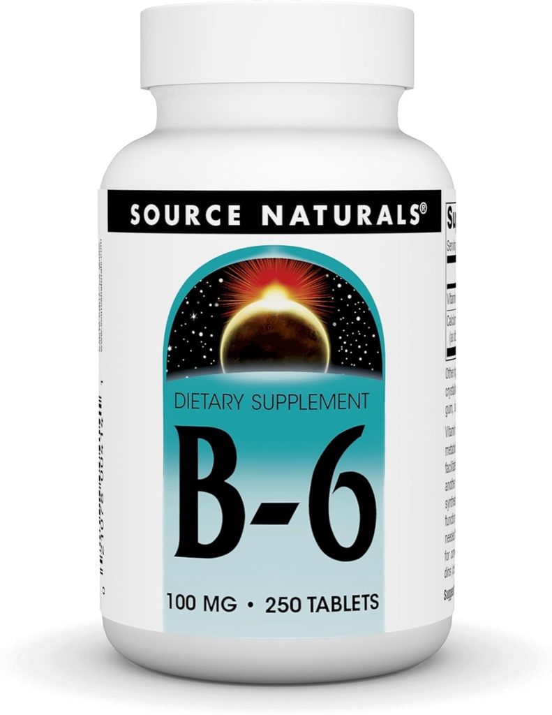 Zdroj Naturals Vitamin B-6, 100 mg Podpora imunitního systému - 250 tablet