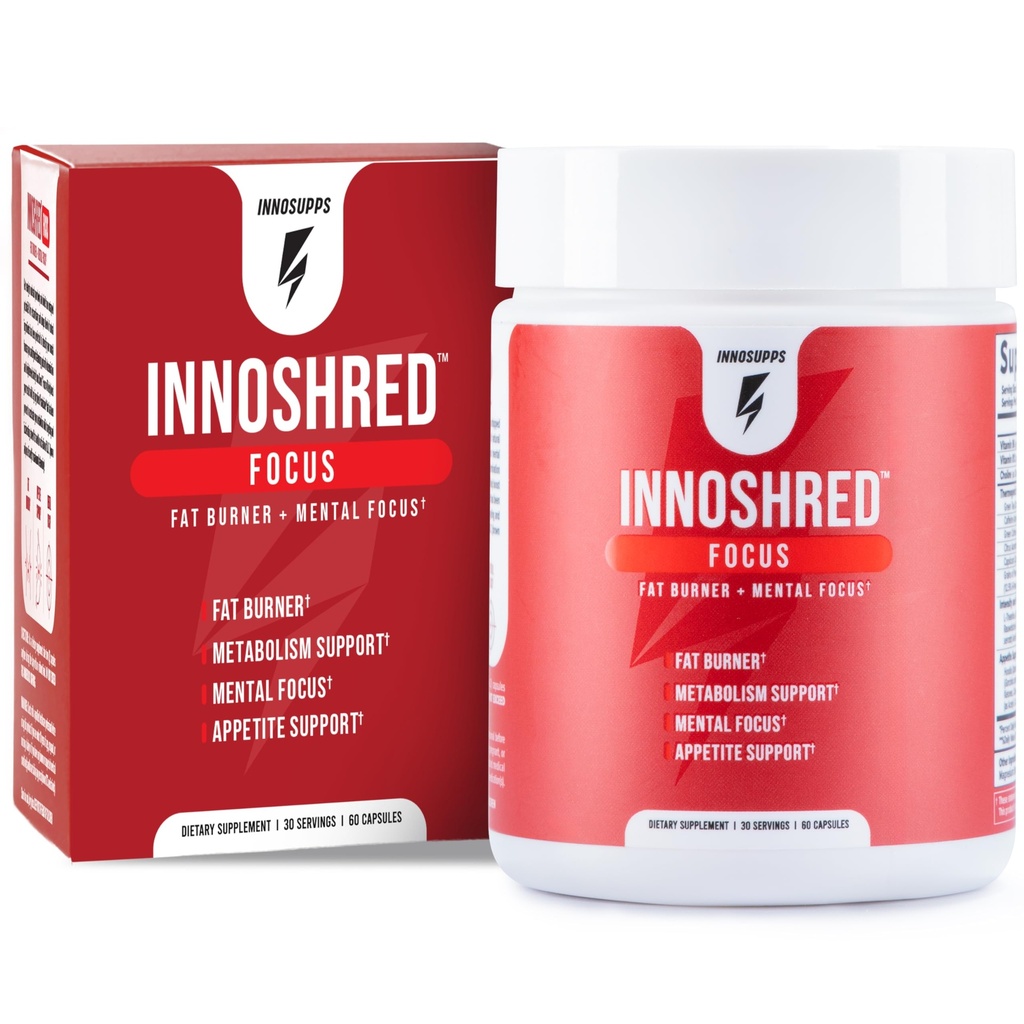 Inno Shred Focus Day Time Fat Burner, 100mg Capsimax, Grains of Paradise, Organic Caffeine, Green Tea Extract, Appetite Conpressant, Weight Loss Support, 60 Veggie Kapsle (60 Kapsle, s Focus)