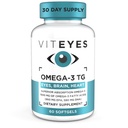 Viteyes Omega-3 TG podporuje zdraví očí a srdce, přírodní triglycerid rybí olej vzorec, jasné, 60 Počet