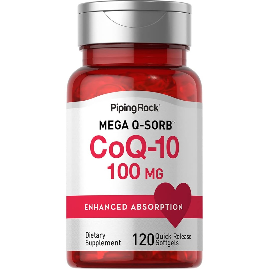 Piping Rock CoQ10 100mg PHARMAN124; 120 Softgels PHARMAN124; s Black Pepper Extract PHARMAN124; Non- GMO, gluten zdarma dodatek