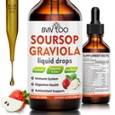 Soursop Graviola Liquid Drops for Cell Support & Regeneration, Imunoboost, Relax, Játra a spánek, Soursop Bitters Liquid, Cukr / gluten Free, Přírodní jahody Flavor - 2 Fl Oz (60ml) Lahev