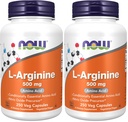 Nyní doplňky, L- arginin 500 mg, prekurzor oxidu dusnatého *, Aminová kyselina, 250 Veg kapsle (balení po 2)