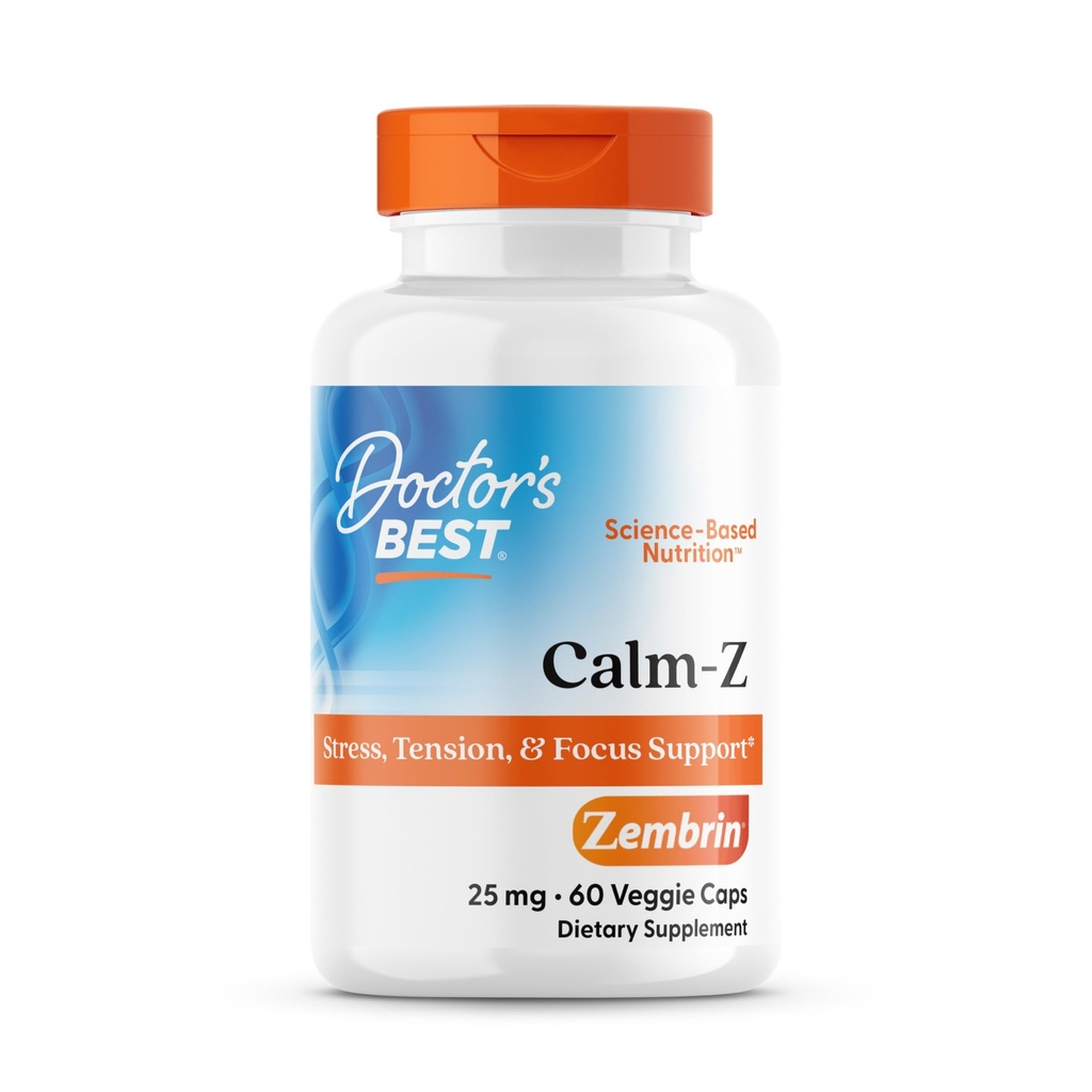 Lékařův nejlepší klid se Zembrin, Stress & Mood Podpora, 25mg Veggie Caps, 60Count