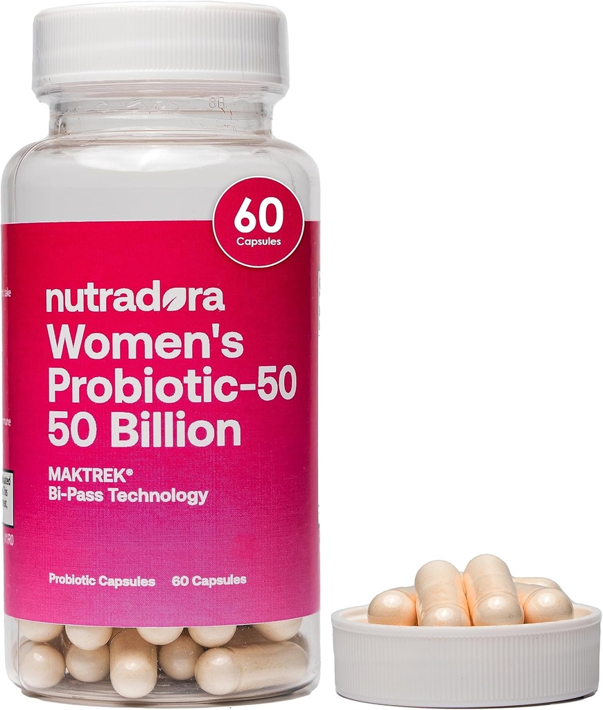Womens Probiotika pro stravitelné zdraví, 50 Miliardy CFU 16 Kroužky, Feminin Zdravotní Podpora pro Gut, PH Balance, Močové Trakt a Digestion, 60 Kapsle