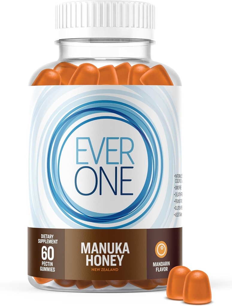 Nikdy jeden Manuka med Nový Zéland Gummies - Přírodní imunitní Supplement - Vegetarian, želatina zdarma - Delicious Mandarin ochucená imunita Gummy Vitamíny
